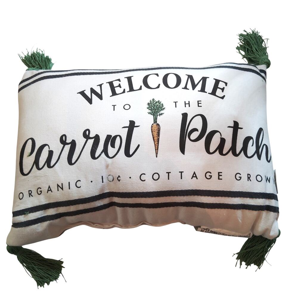 Threshold Welcome to the Carrot Patch Easter Throw Pillow 11.5x16 Tassel